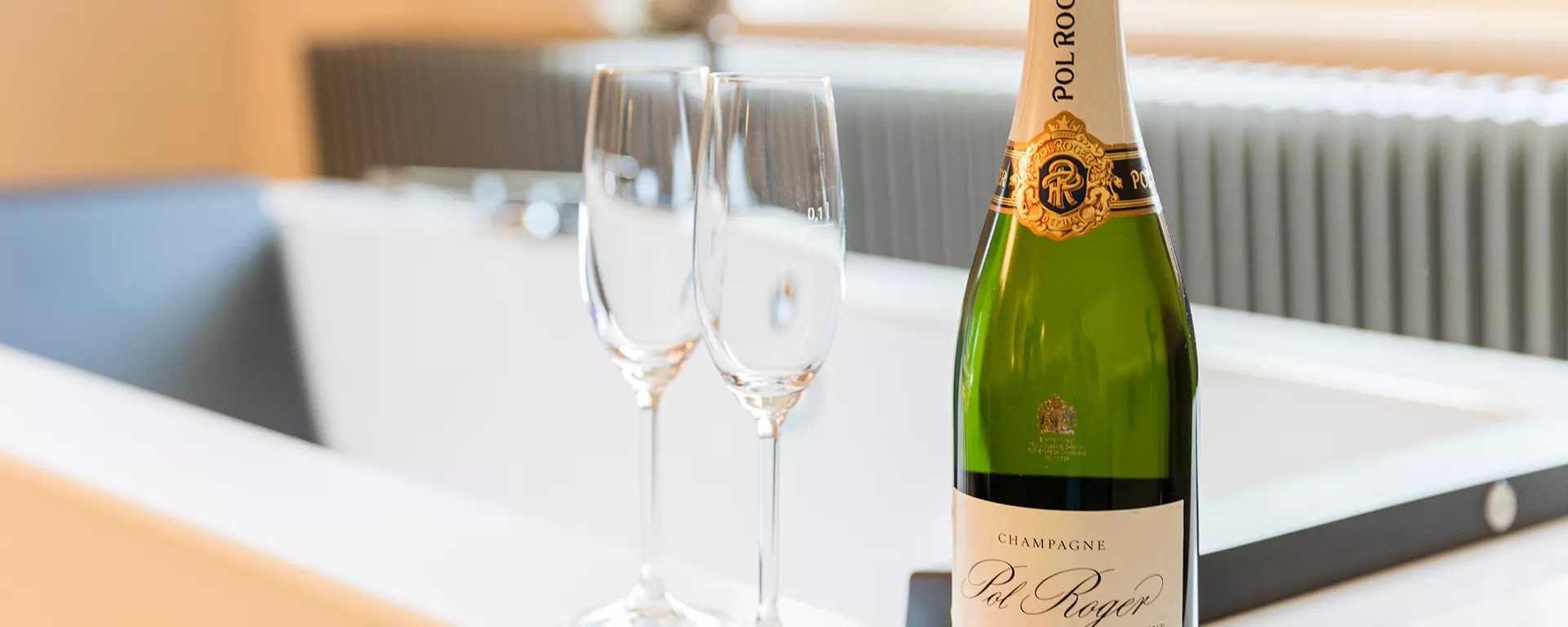 Champagner auf der Junior Suite im Hotel riverside