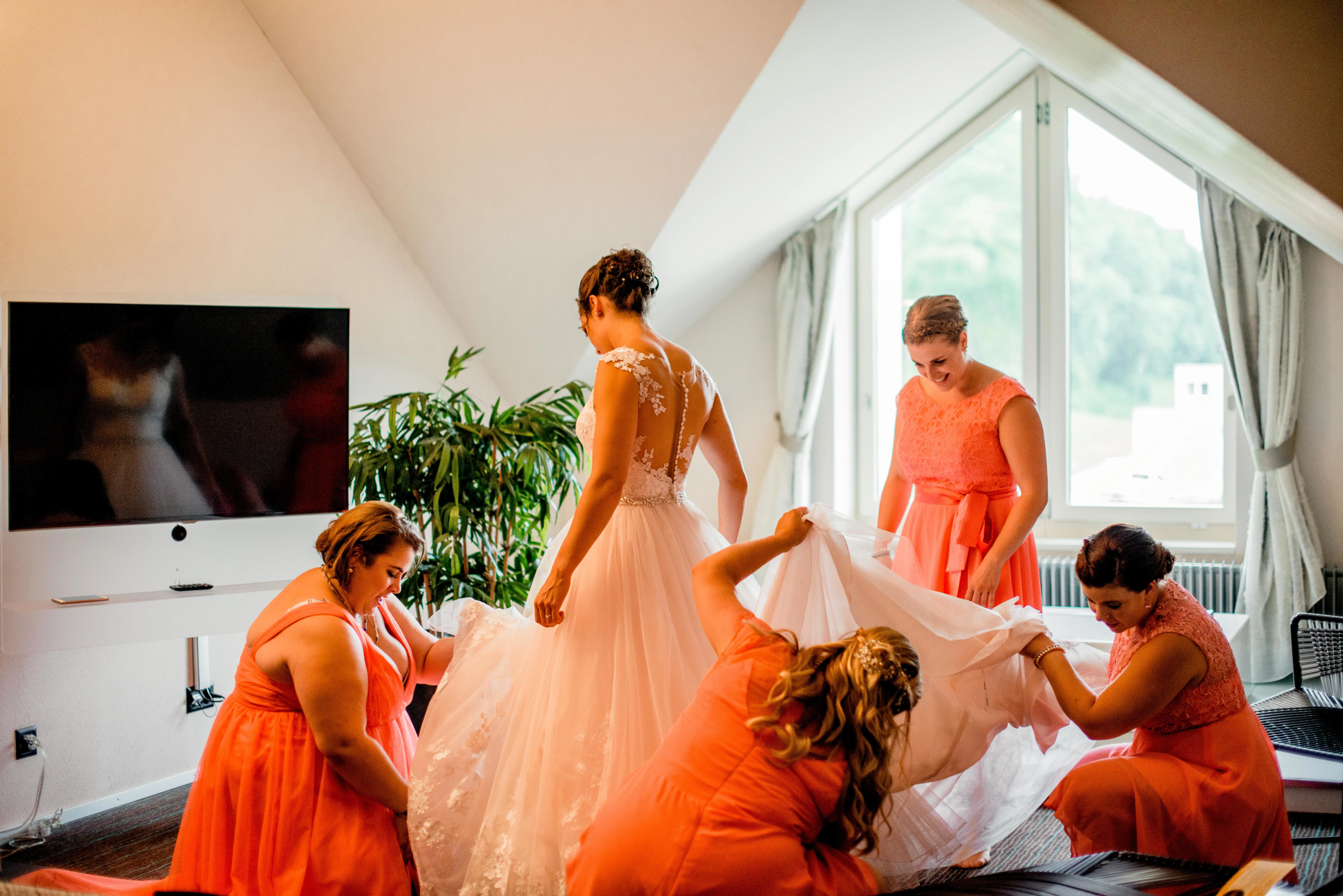 Vorbereitung Der Braut In Der Junior Suite Riverside Hotel