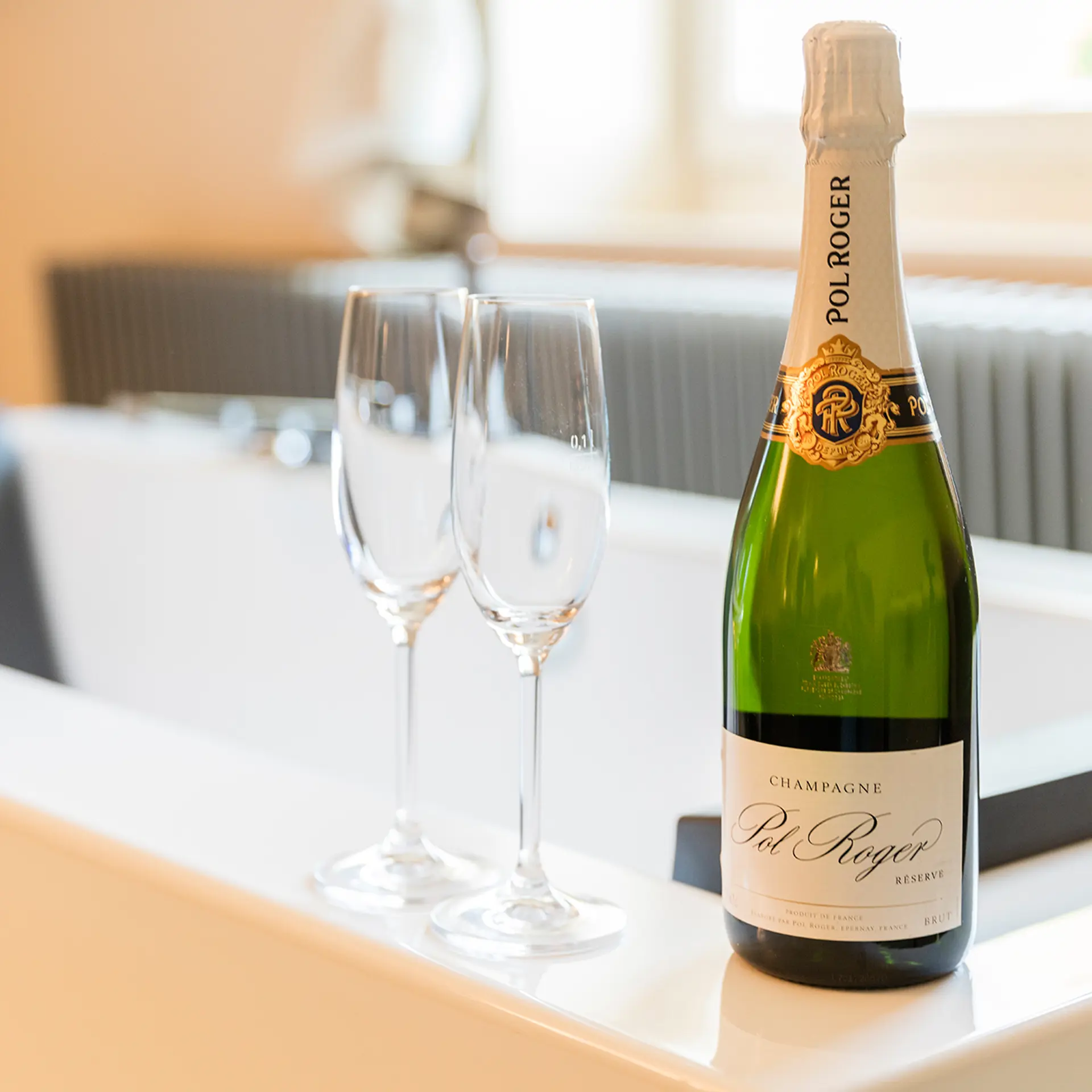 Champagner auf der Junior Suite im Hotel riverside