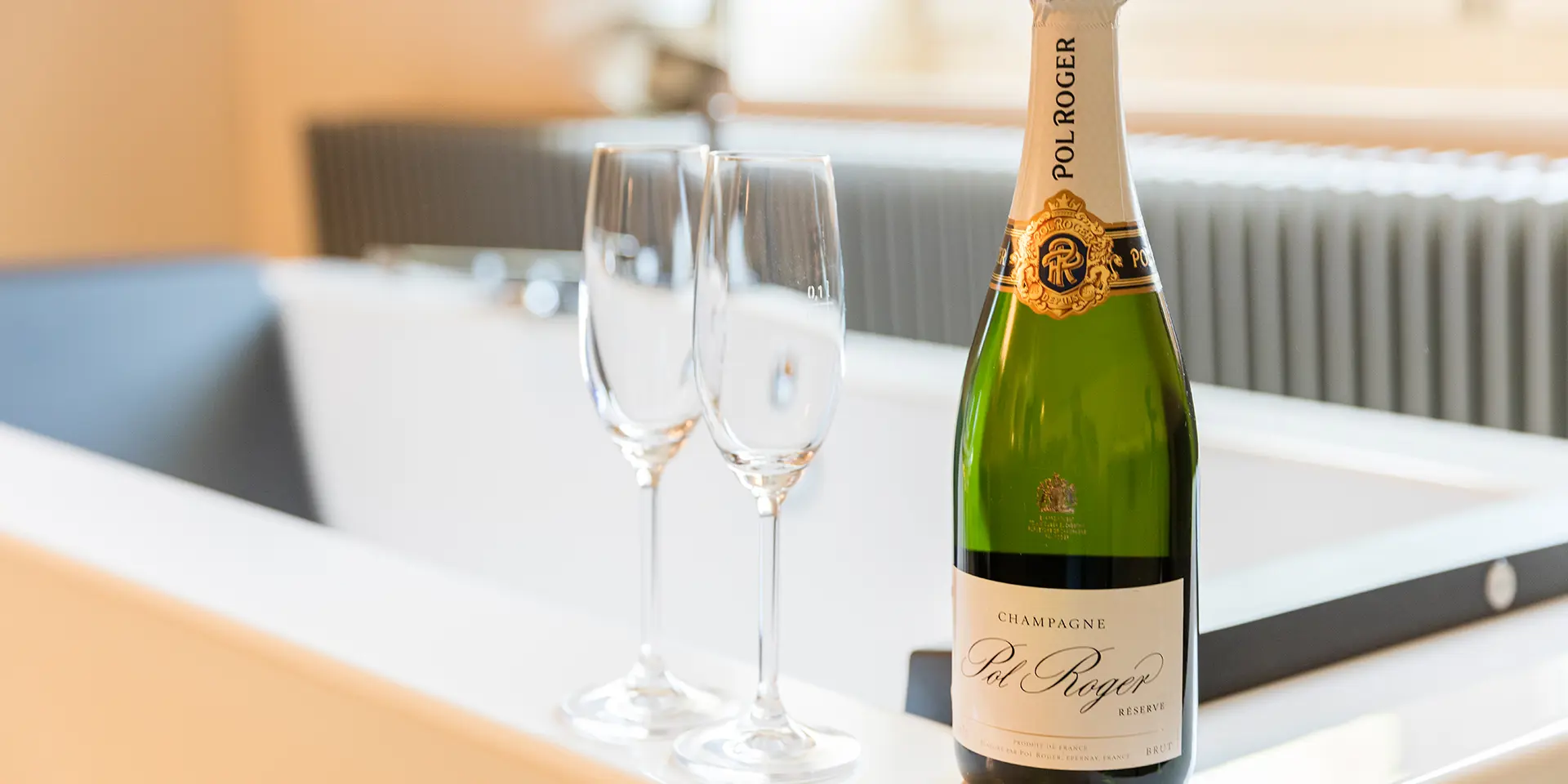Champagner auf der Junior Suite im Hotel riverside